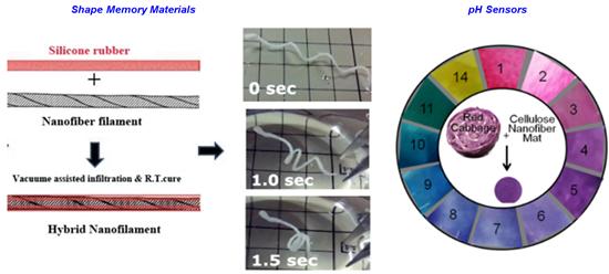 Smart materials: shape memory materials and pH sensors