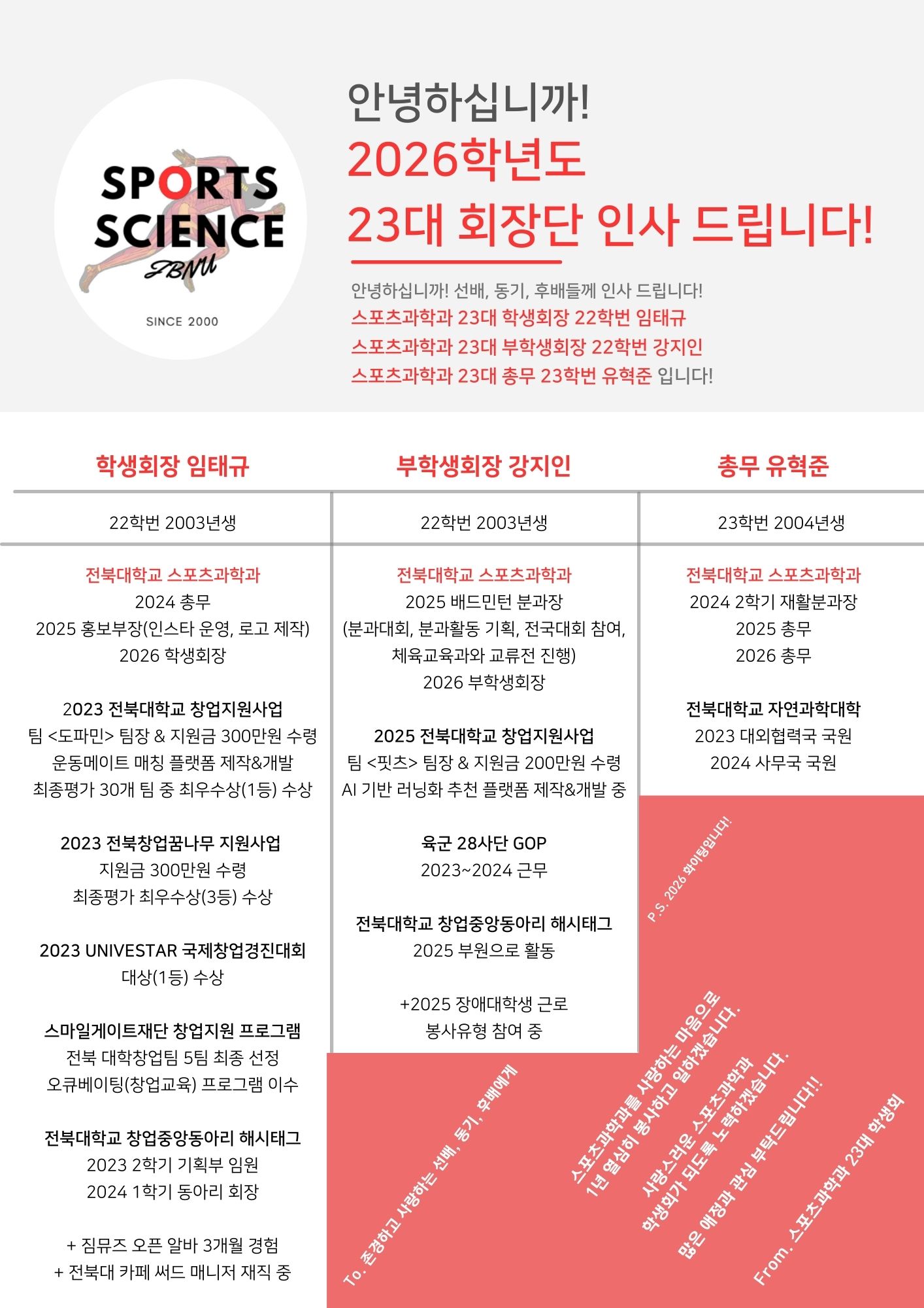 Greetings and Introduction of the 23rd Student Council of the Department of Sports Science 1th attached image